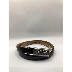 brighton black leather belt Silver Scroll Buckle Women's Size Small/ Medium